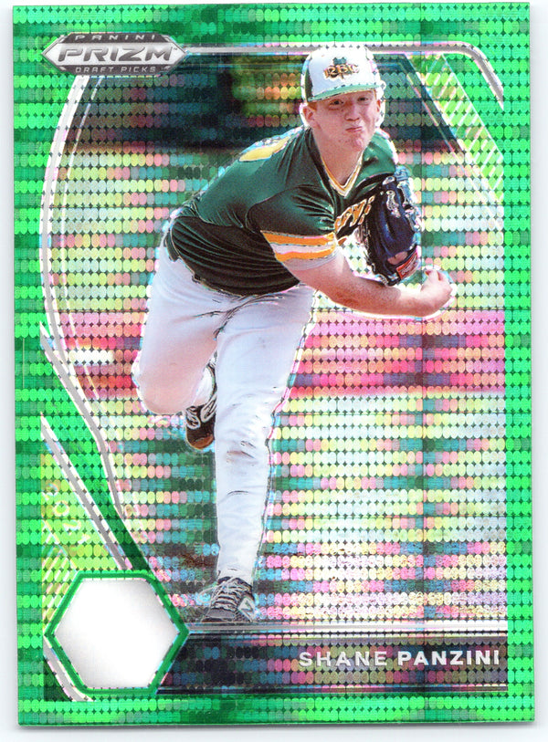 2021 Panini Prizm Draft Picks #PDP108 Shane Panzini Green Pulsar Prizm