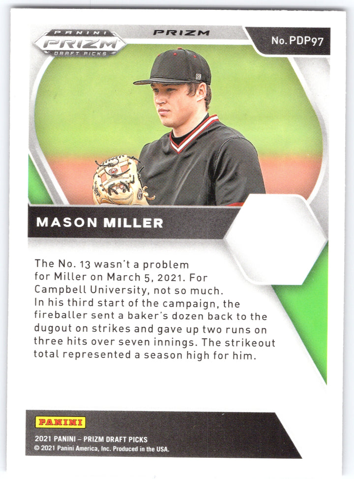 2021 Panini Prizm Draft Picks #PDP97 Mason Miller Red Velocity Prizm