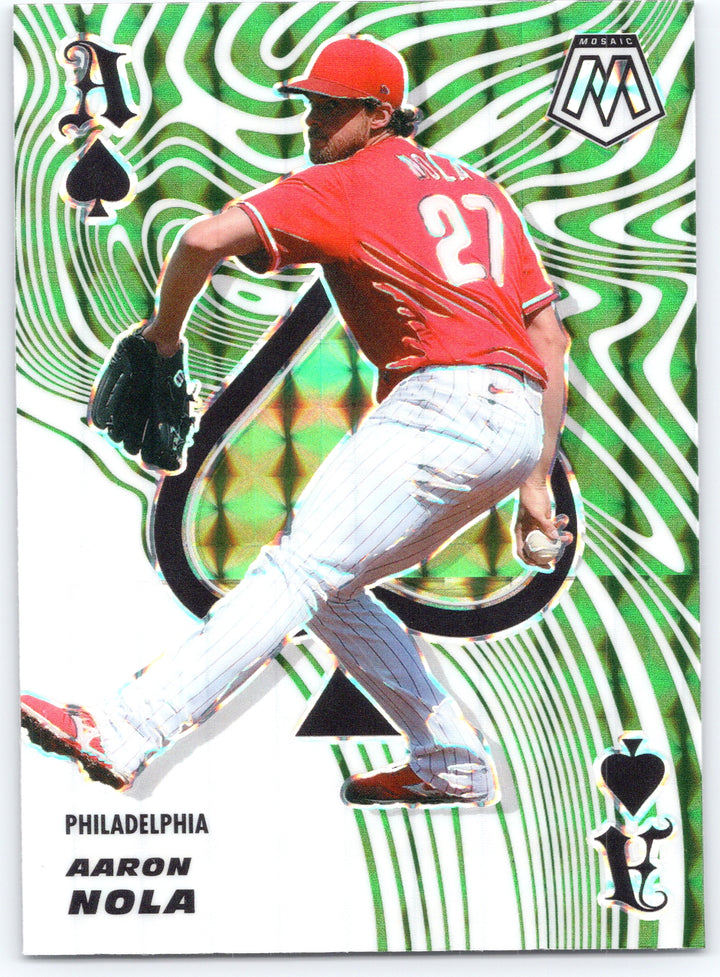 2021 Panini Mosaic #ACE13 Aaron Nola Aces Green