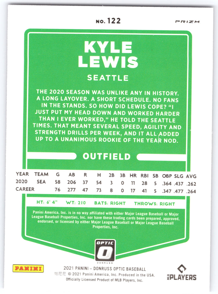 2021 Donruss Optic #122 Kyle Lewis Pink