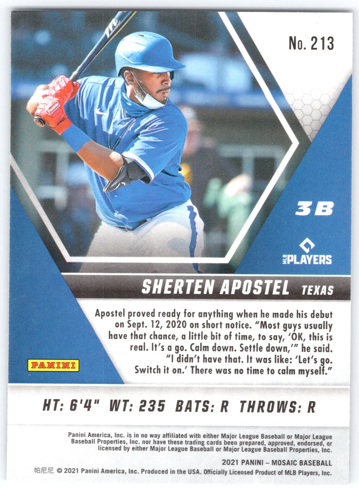 2021 Panini Mosaic #213 Sherten Apostel