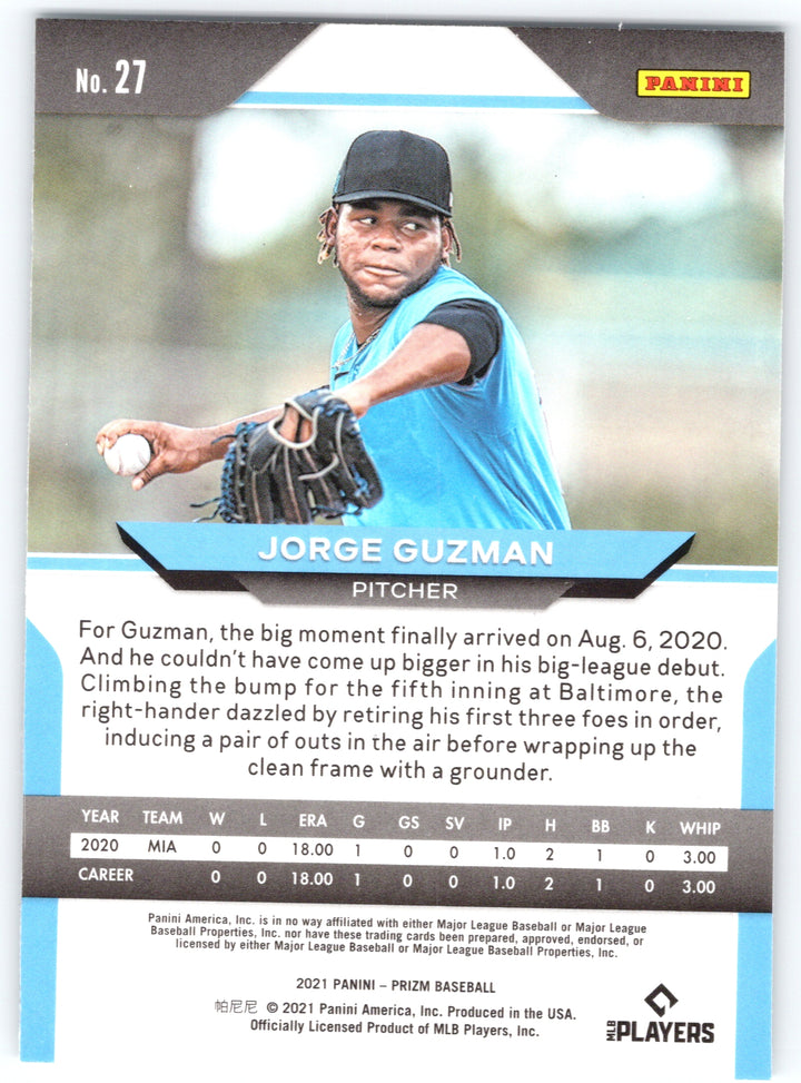 2021 Panini Prizm #27 Jorge Guzman