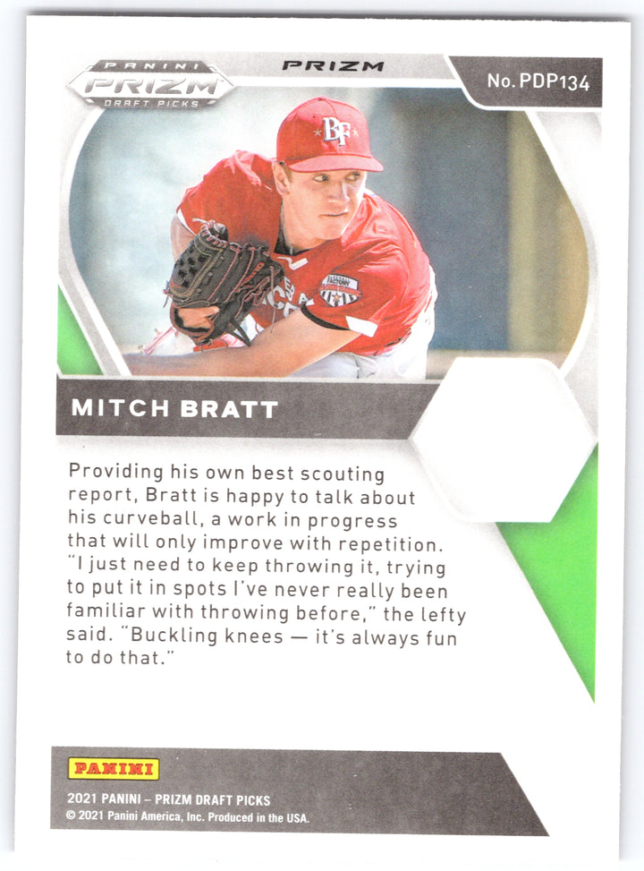 2021 Panini Prizm Draft Picks #PDP134 Mitch Bratt Red Velocity Prizm