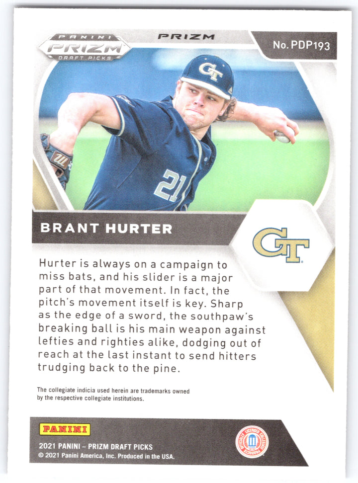 2021 Panini Prizm Draft Picks #PDP193 Brant Hurter Red Velocity Prizm