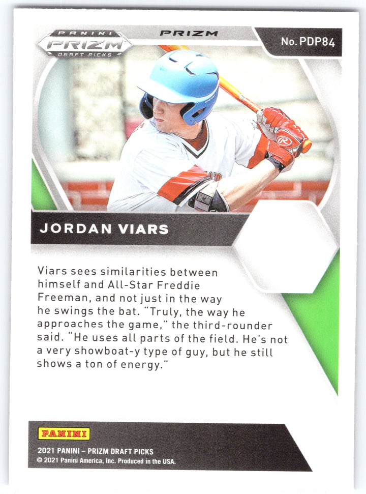 2021 Panini Prizm Draft Picks #PDP84 Jordan Viars Red Velocity Prizm