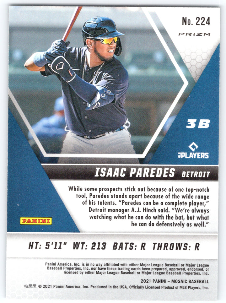 2021 Panini Mosaic #224 Isaac Paredes Mosaic Green