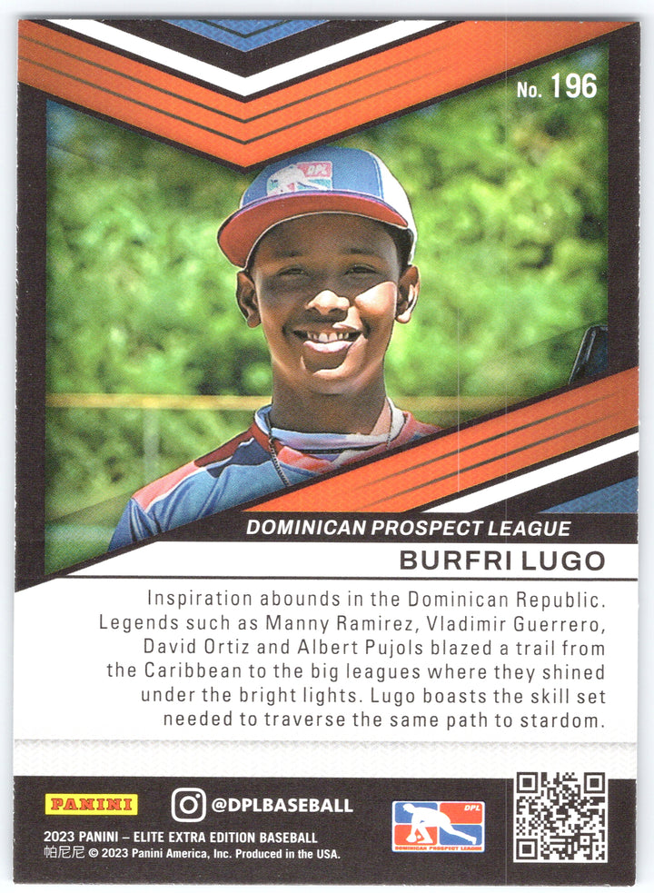 2023 Panini Elite Extra Edition #196 Burfri Lugo