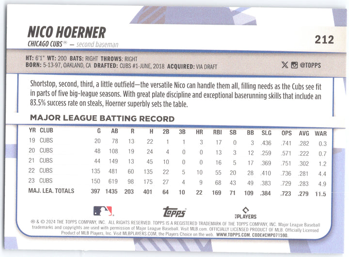 2024 Topps Big League #212 Nico Hoerner