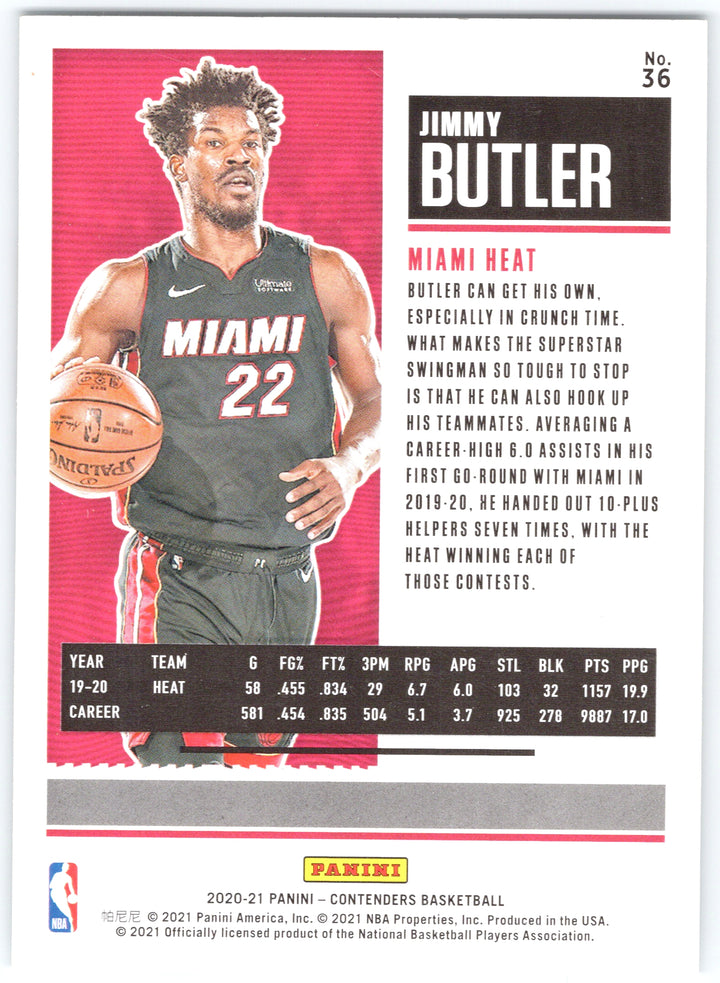 2020-21 Panini Contenders #36 Jimmy Butler