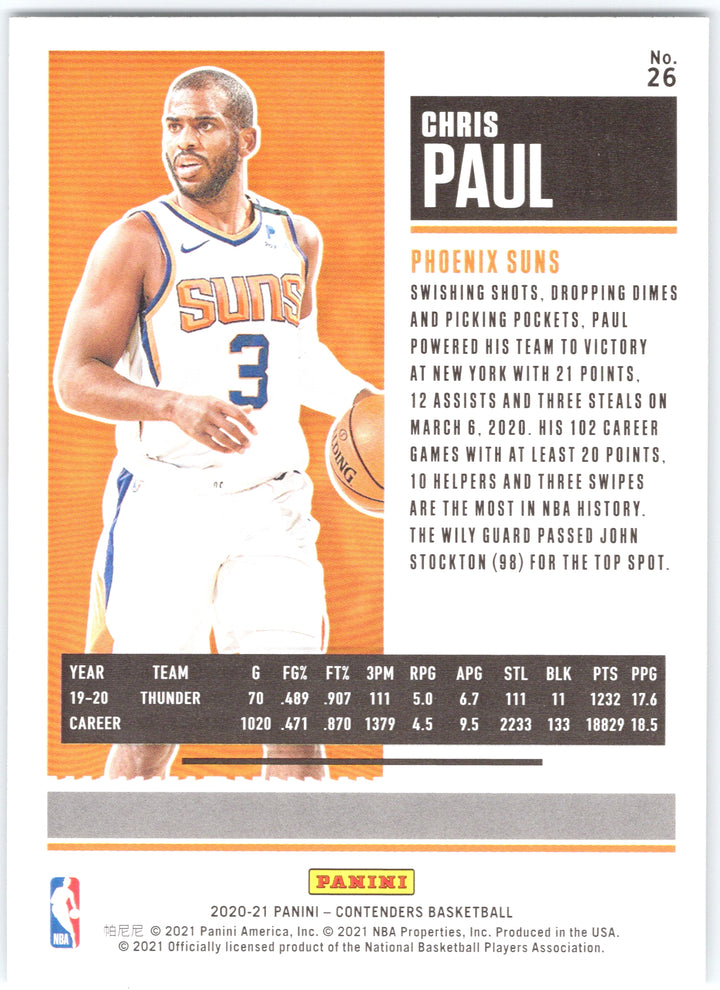 2020-21 Panini Contenders #26 Chris Paul