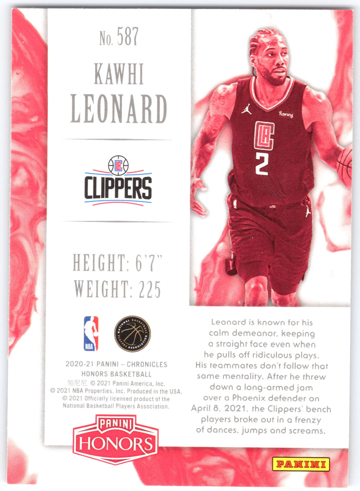 2020-21 Panini Chronicles #587 Kawhi Leonard