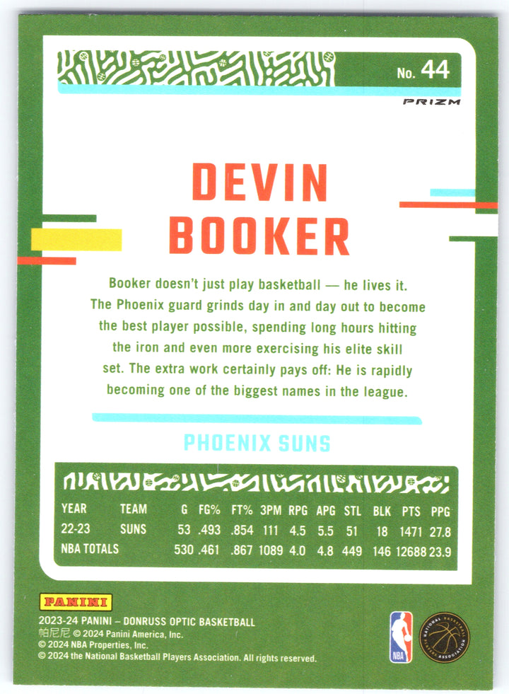 2023-24 Donruss Optic #44 Devin Booker Blue Velocity