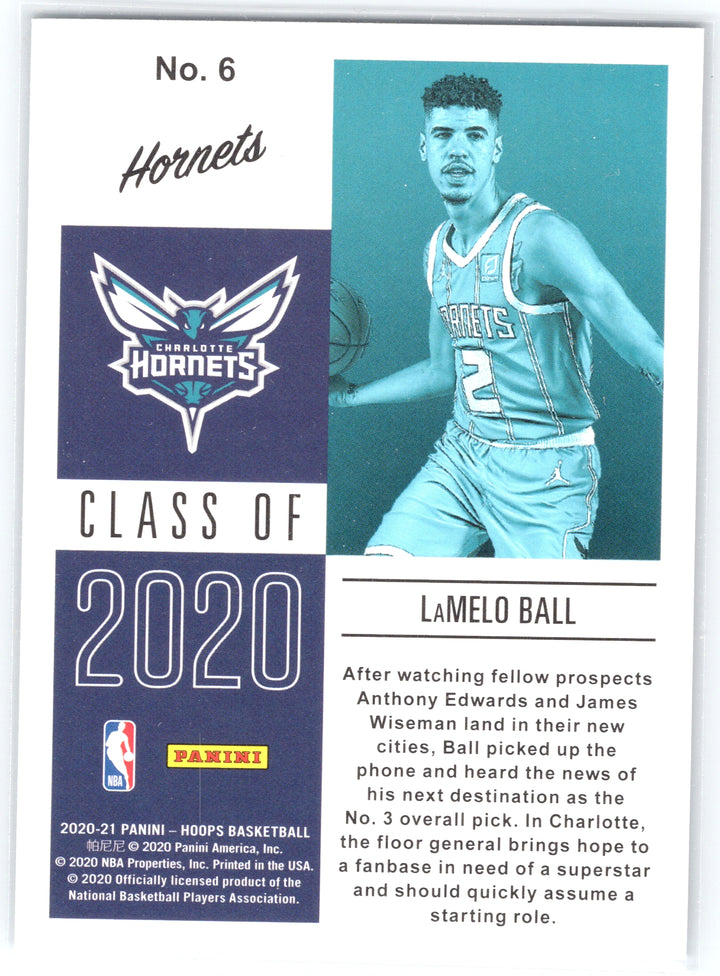 2020-21 Hoops #6 LaMelo Ball Class of 2020