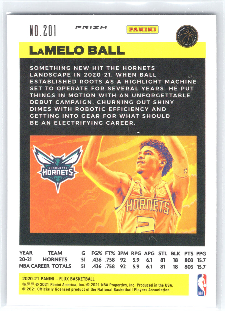 2020-21 Panini Flux #201 LaMelo Ball Light Blue