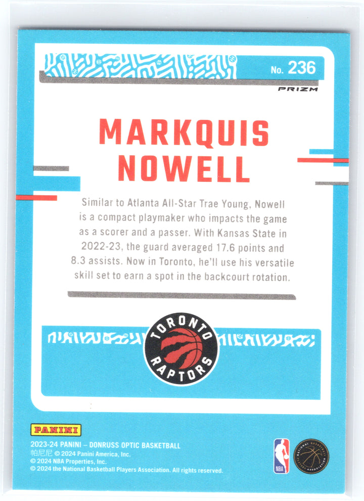 2023-24 Donruss Optic #236 Markquis Nowell Blue Velocity