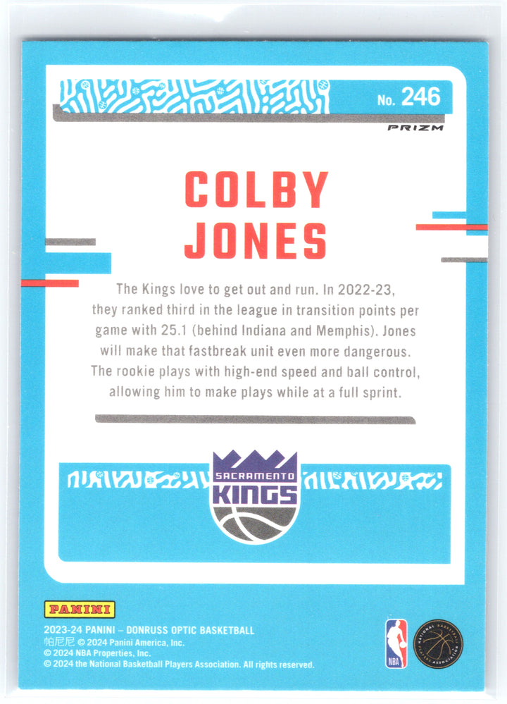 2023-24 Donruss Optic #246 Colby Jones Blue Velocity