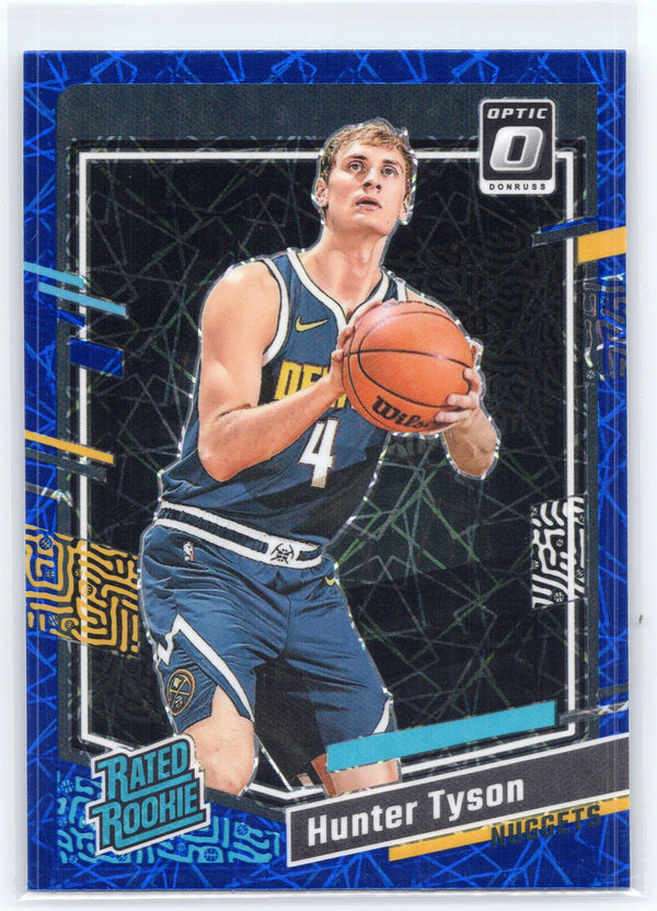 2023-24 Donruss Optic #201 Hunter Tyson Blue Velocity