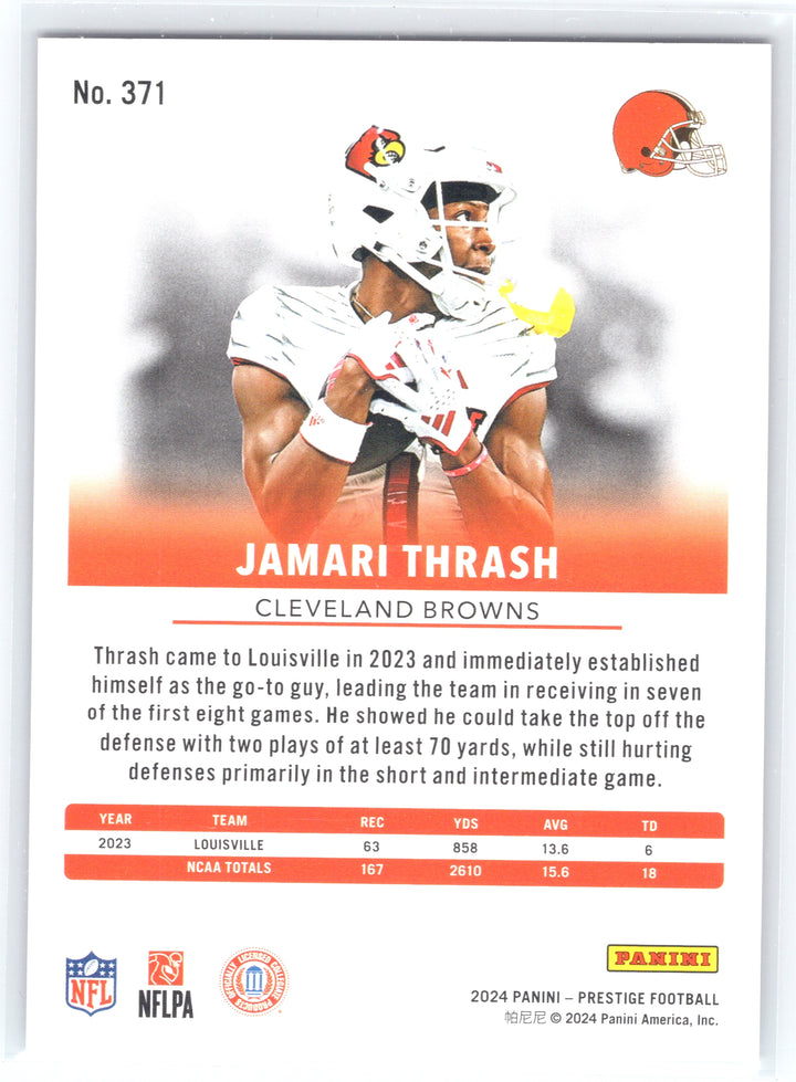 2024 Panini Prestige #371 Jamari Thrash Xtra Points Signatures Premium Pink #/25