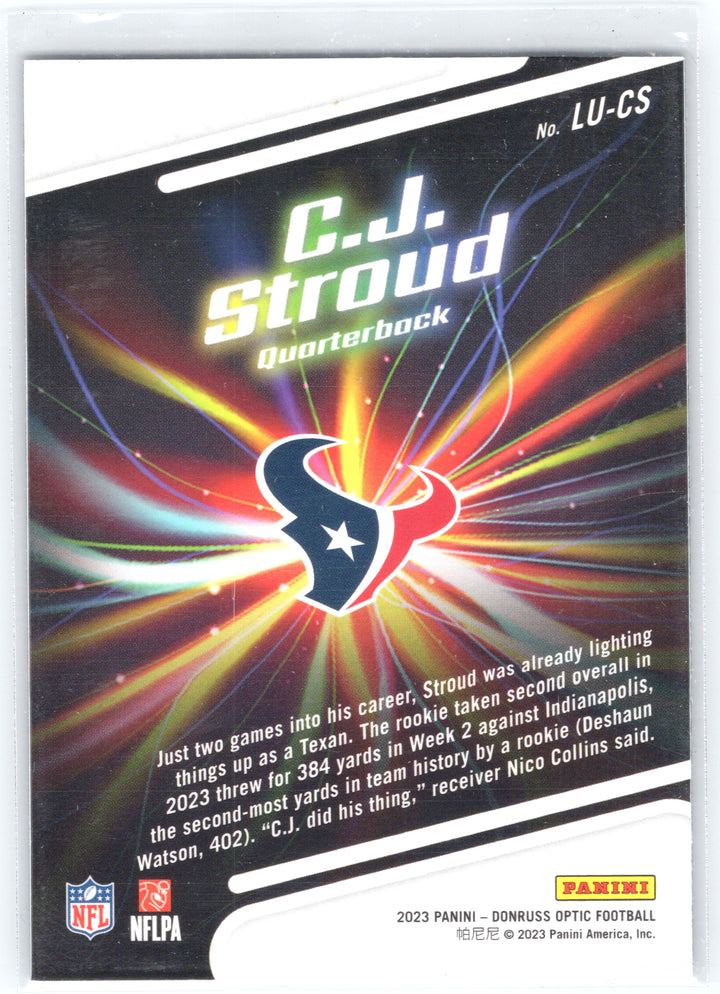 2023 Donruss Optic #LU-CS C.J. Stroud Light It Up!