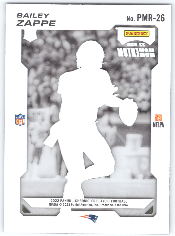 2022 Panini Chronicles #PMR-26 Bailey Zappe Playoff Momentum Rookies