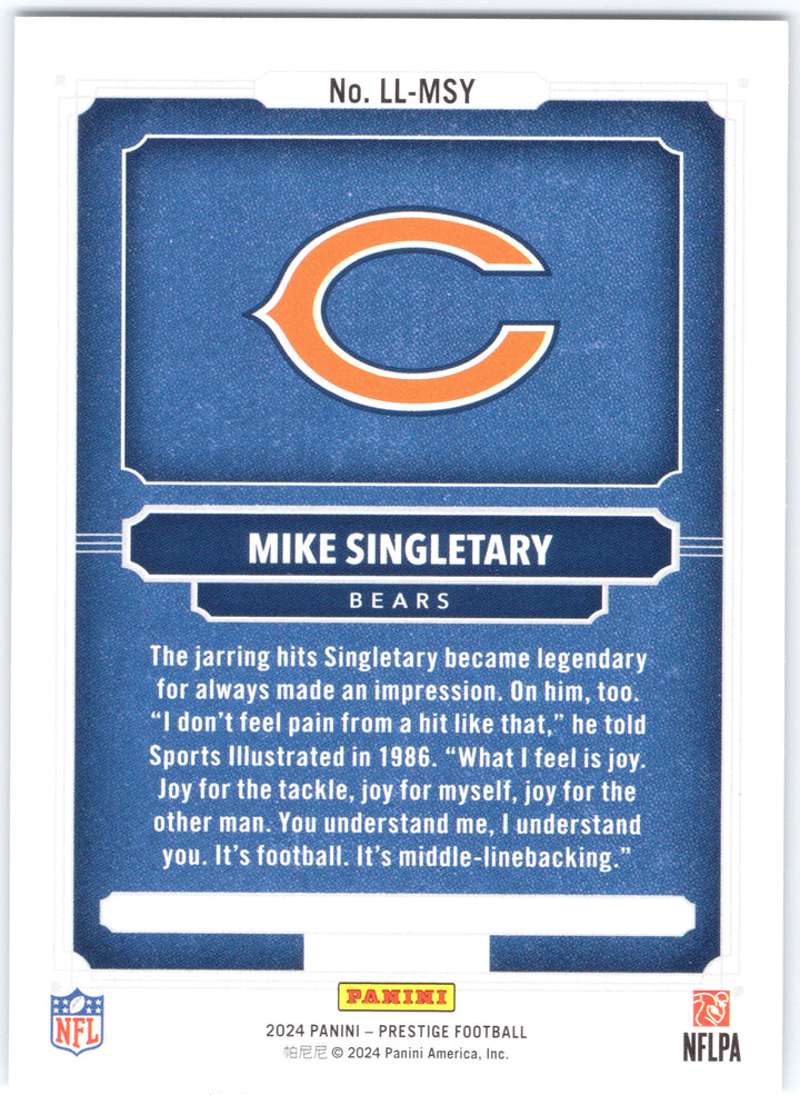 2024 Panini Prestige #LL-MSY Mike Singletary Living Legends