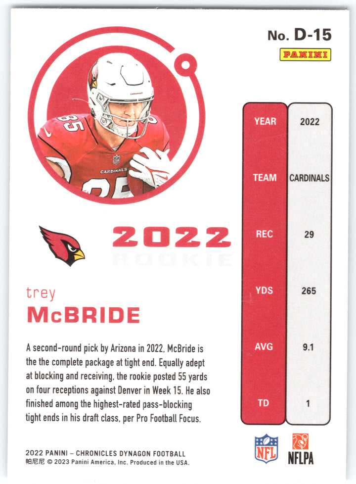 2022 Panini Chronicles #D-15 Trey McBride Dynagon Rookies