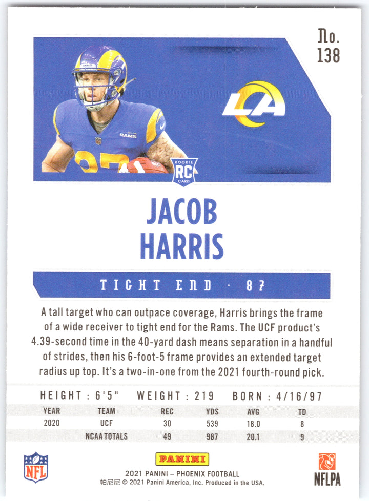 2021 Panini Phoenix #138 Jacob Harris Fire Burst