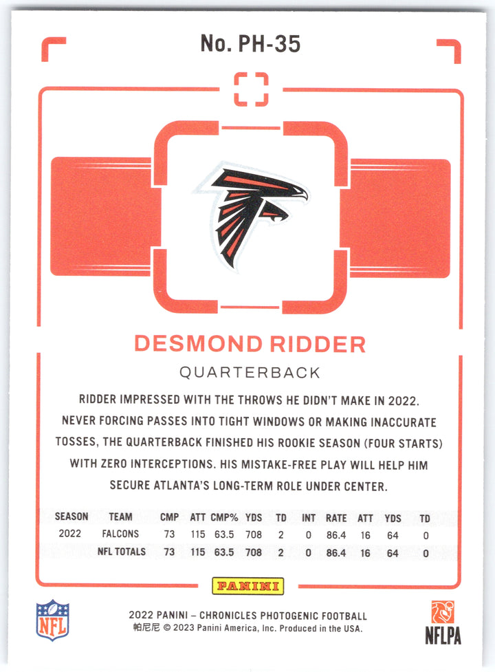 2022 Panini Chronicles #PH-35 Desmond Ridder Photogenic Pink