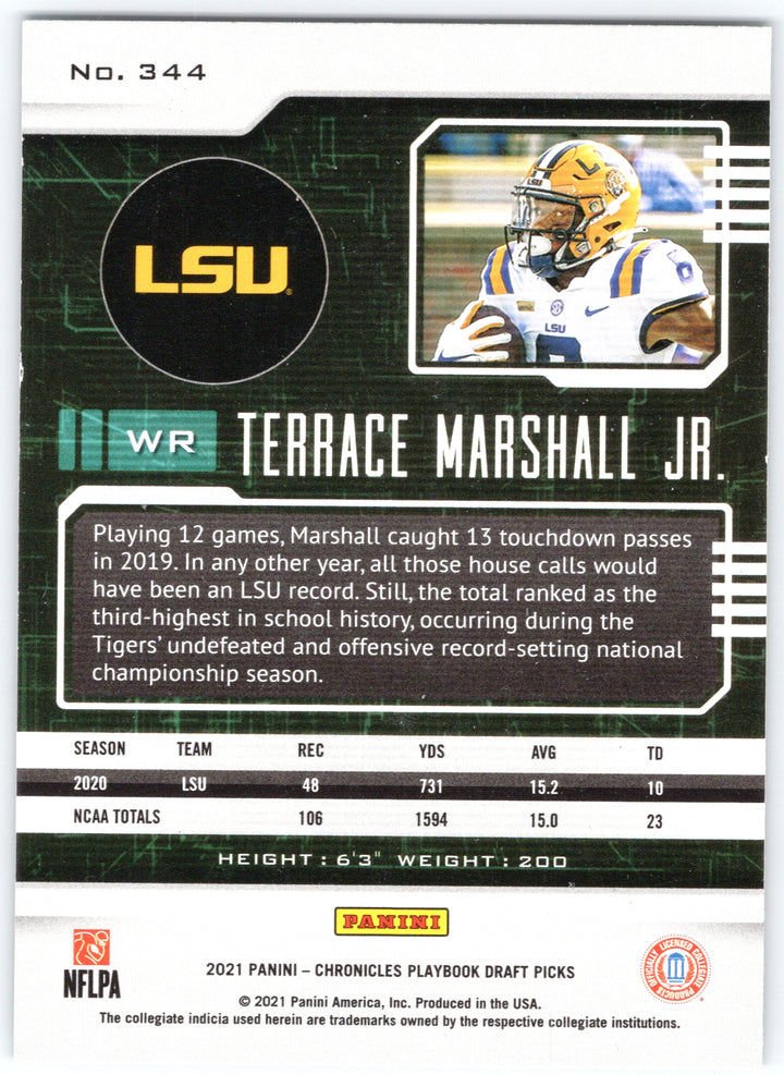 2021 Panini Chronicles Draft Picks #344 Terrace Marshall Jr.