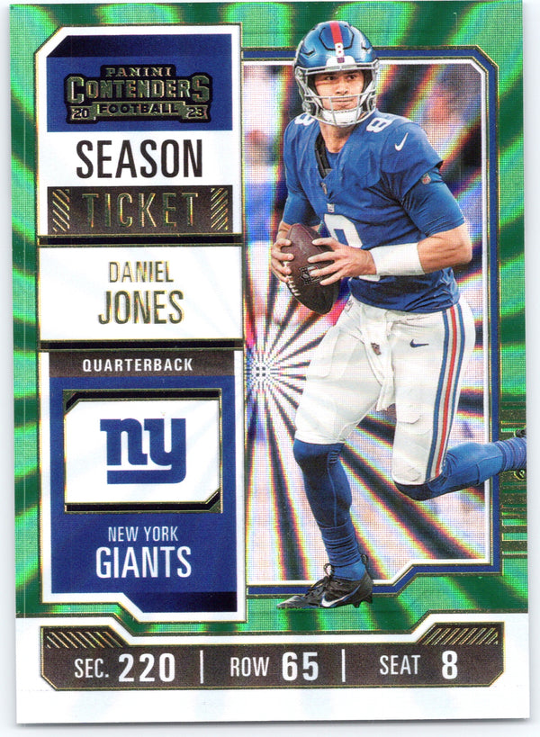 2023 Panini Contenders #75 Daniel Jones Season Ticket Green Lazer