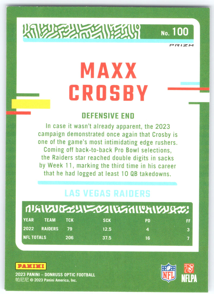 2023 Donruss Optic #100 Maxx Crosby