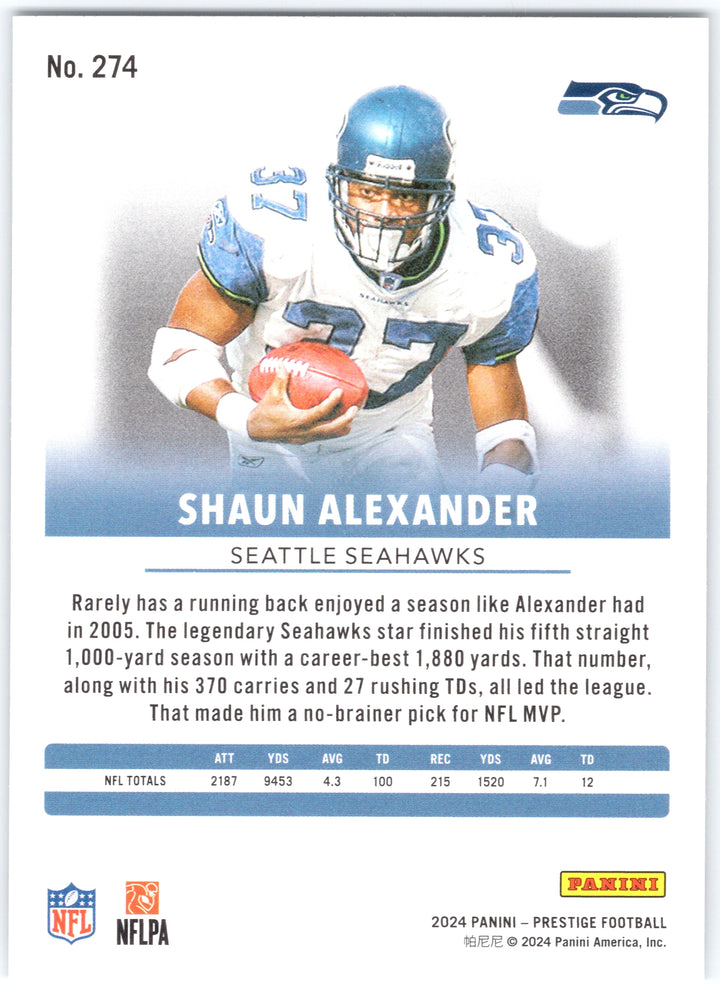 2024 Panini Prestige #274 Shaun Alexander Diamond Xtra Points