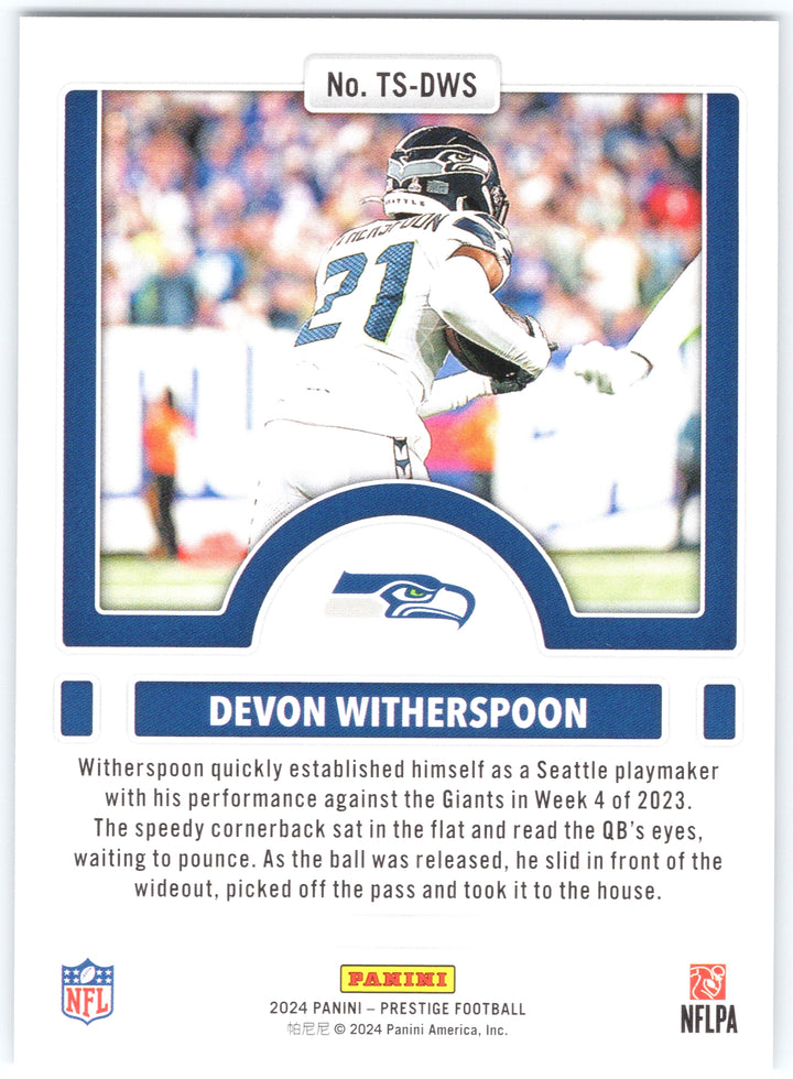 2024 Panini Prestige #TS-DWS Devon Witherspoon Time Stamped