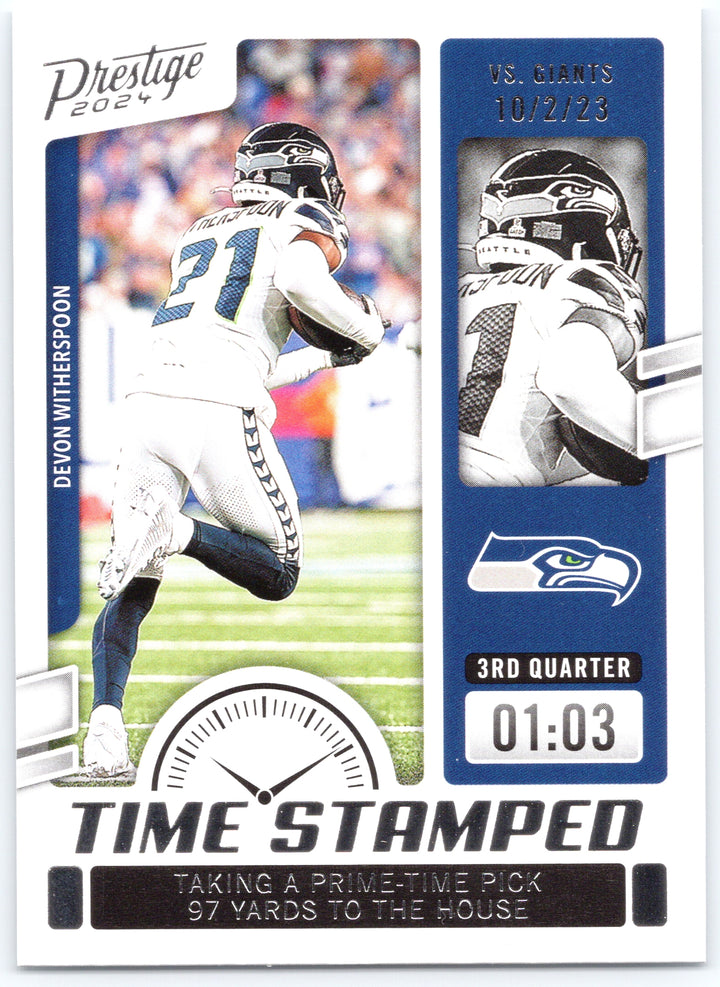 2024 Panini Prestige #TS-DWS Devon Witherspoon Time Stamped