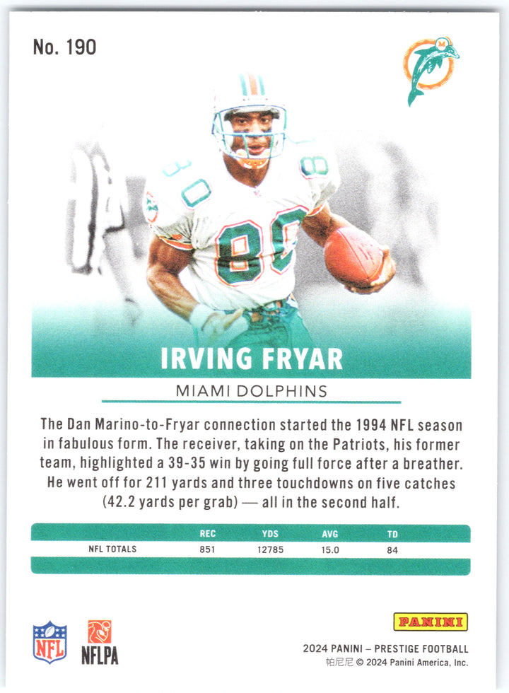 2024 Panini Prestige #190 Irving Fryar Diamond Xtra Points