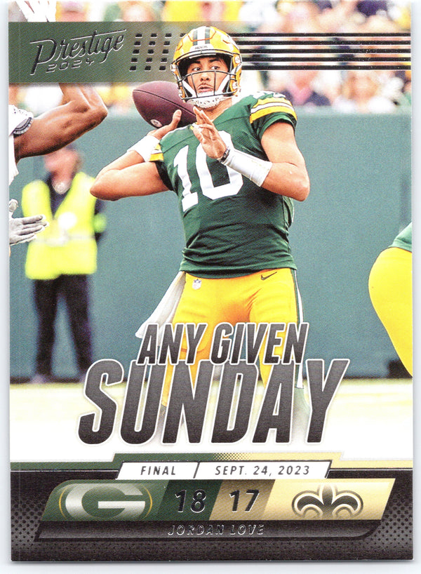 2024 Panini Prestige #AGS-JLE Jordan Love Any Given Sunday