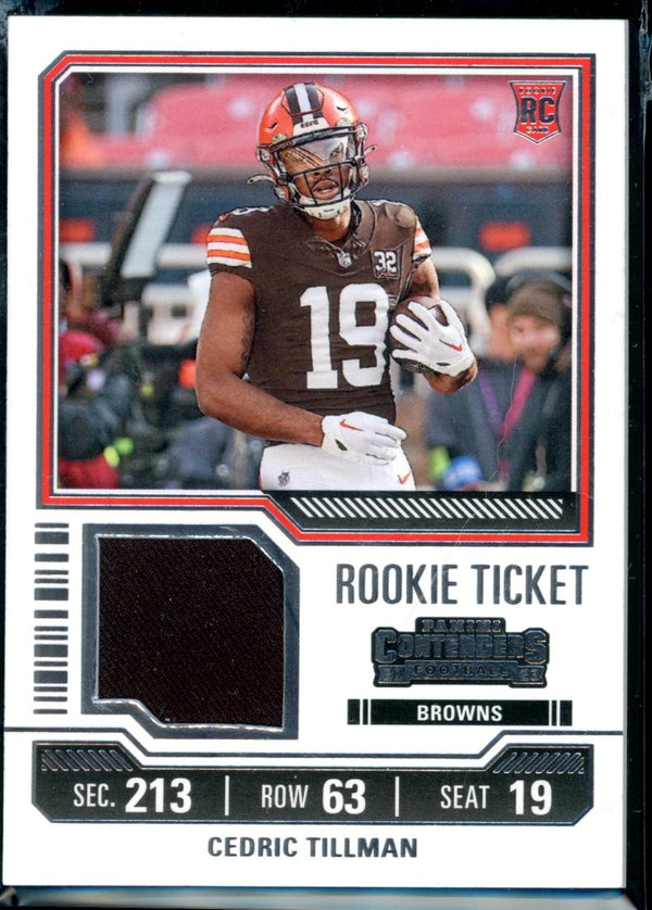 2023 Panini Contenders #TS3 Cedric Tillman Rookie Ticket Swatches