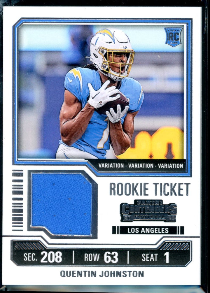 2023 Panini Contenders #TS27V Quentin Johnston Rookie Ticket Swatches Variations