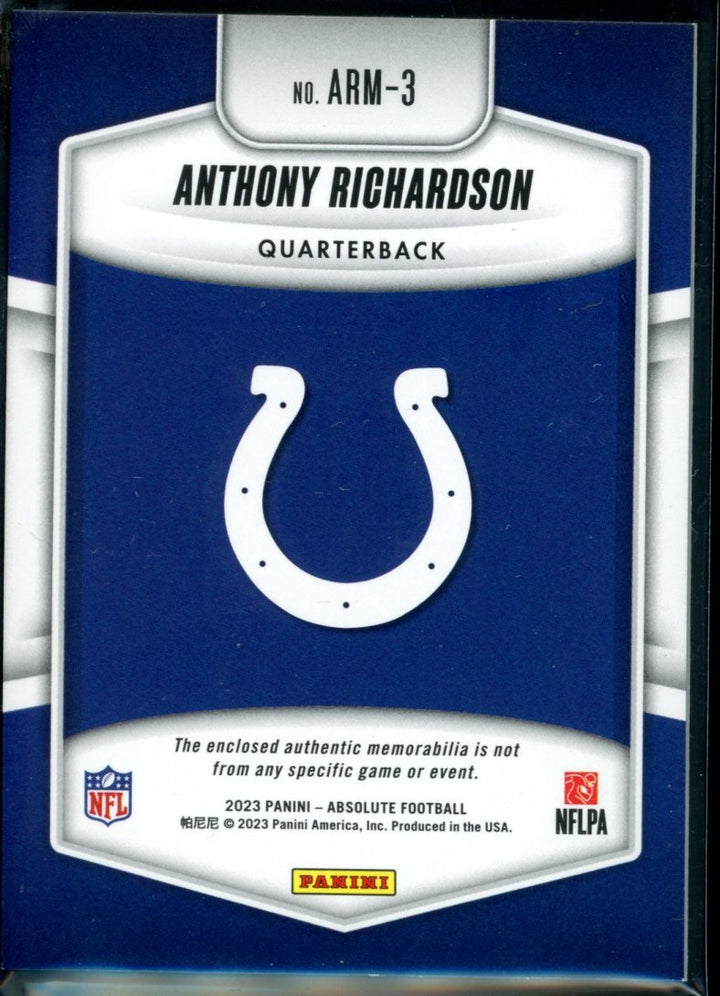 2023 Panini Absolute #ARM-3 Anthony Richardson Absolute Rookie Materials