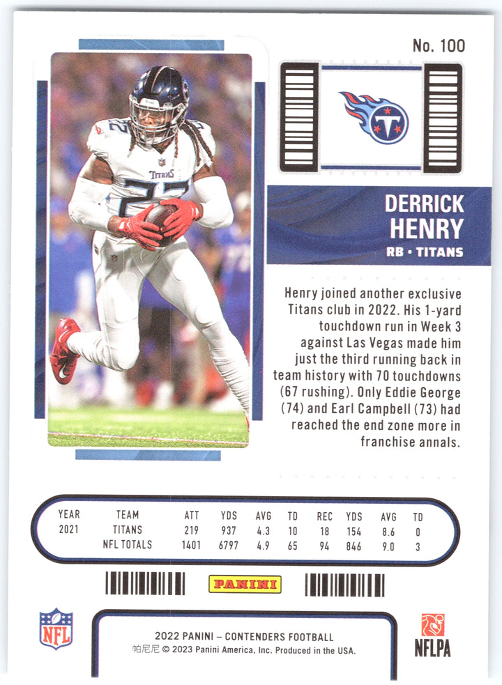 2022 Panini Contenders #100 Derrick Henry