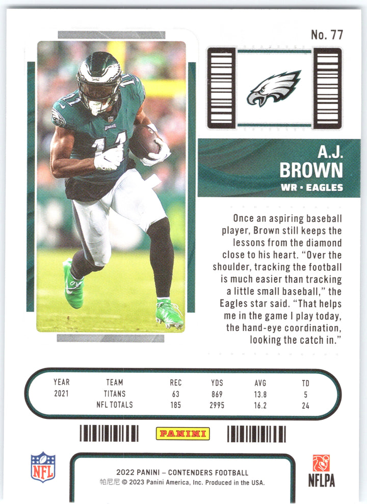 2022 Panini Contenders #77 A.J. Brown