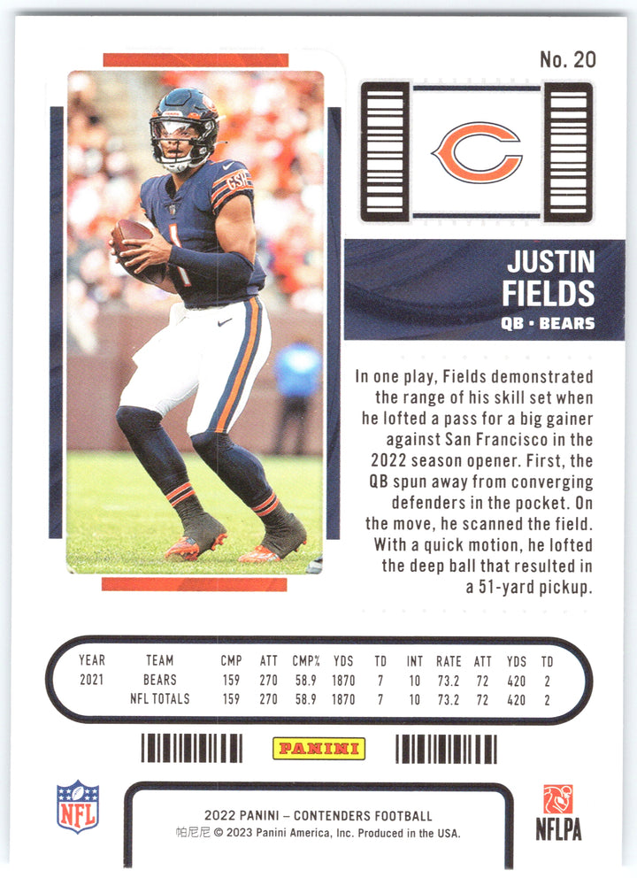 2022 Panini Contenders #20 Justin Fields