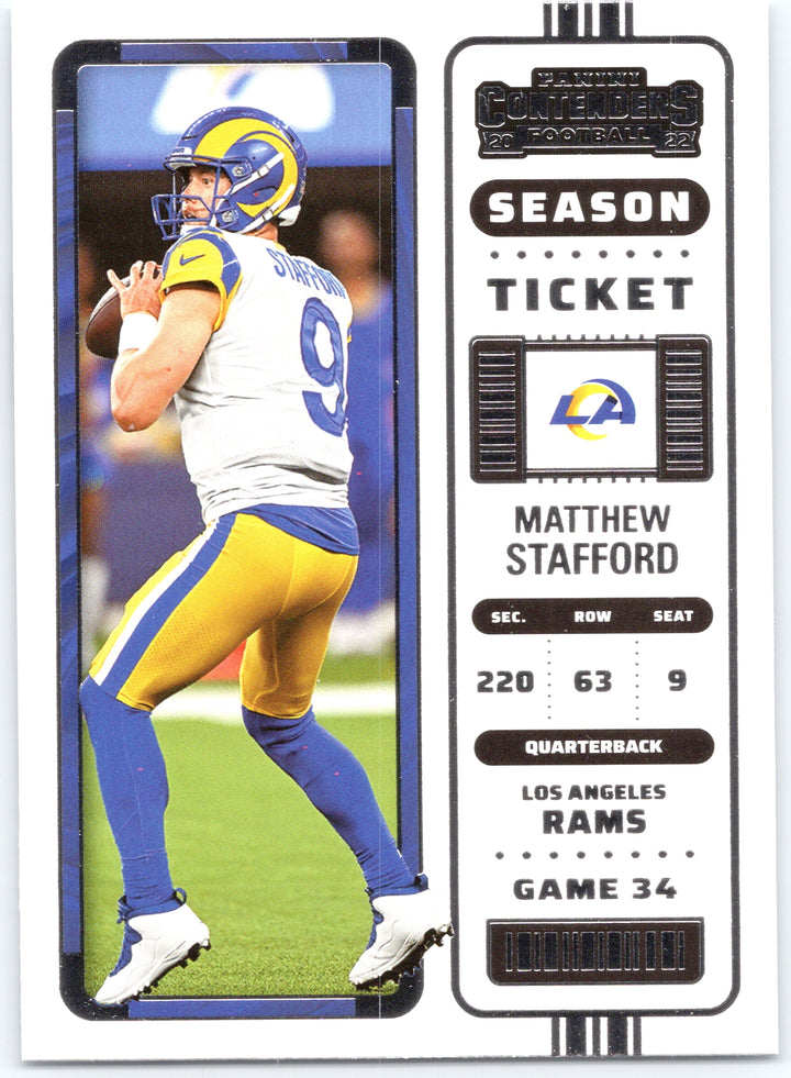 2022 Panini Contenders #47 Matthew Stafford