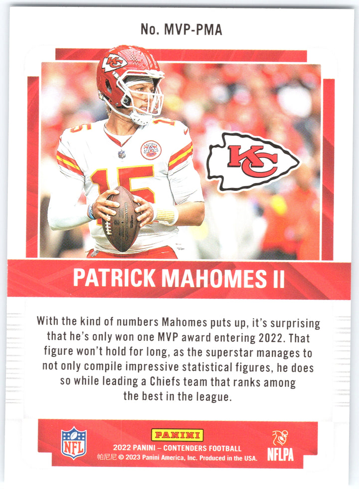 2022 Panini Contenders #MVP-PMA Patrick Mahomes II MVP Contenders