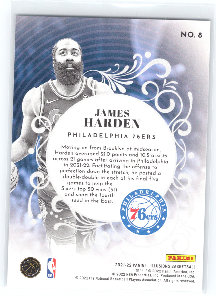 2021-22 Panini Illusions #8 James Harden King of Cards