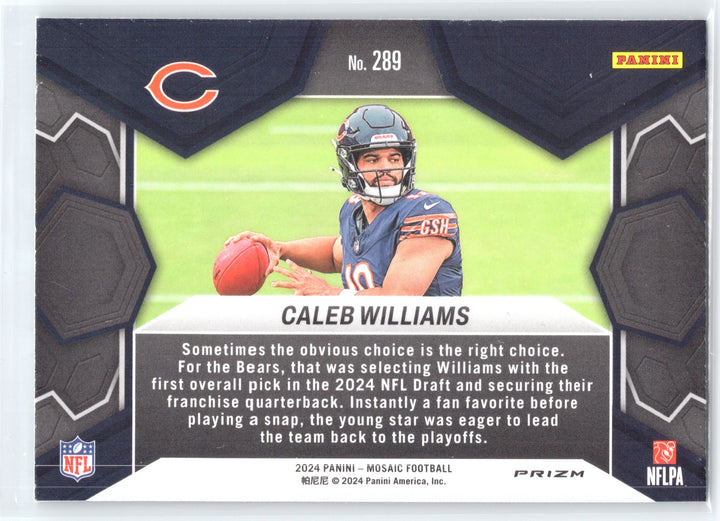 2024 Panini Mosaic #289 Caleb Williams Mosaic Green